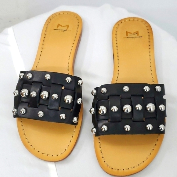 NEW Marc Fisher LTD Pacca Slide Sandal, Size 6.5, 7 and 9 in Black Leather - Picture 7 of 9